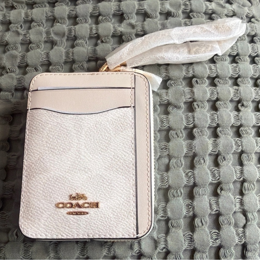 Coach Zip Card Case Wallet - Signature Canvas - Brand New, Never Used